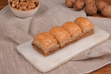 Taze Pişmiş Baklava Parçalarının Yakın Çekimi