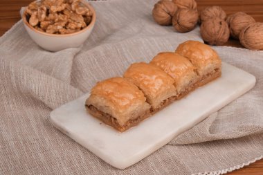 Taze Pişmiş Baklava Parçalarının Yakın Çekimi