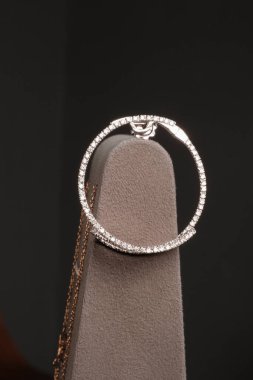 Gümüş, altın, elmas, değerli taşlar gibi şık mücevherler..