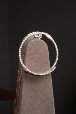 Gümüş, altın, elmas, değerli taşlar gibi şık mücevherler..