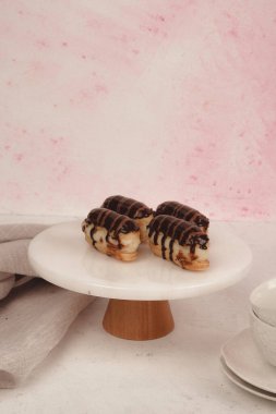 Decadent chocolate covered eclair, a true treat