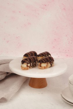 Decadent chocolate covered eclair, a true treat