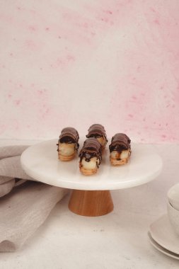 Decadent chocolate covered eclair, a true treat