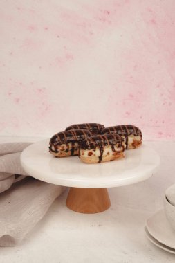 Decadent chocolate covered eclair, a true treat