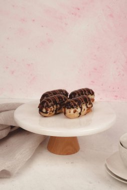 Decadent chocolate covered eclair, a true treat