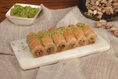 Taze Pişmiş Baklava Parçalarının Yakın Çekimi