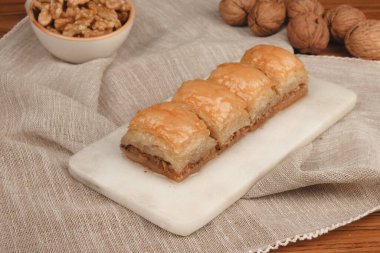 Taze Pişmiş Baklava Parçalarının Yakın Çekimi