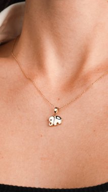 Altın Küpeli Güzel Elmas Küpe