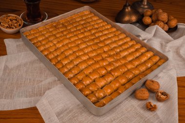 Taze Pişmiş Baklava Parçalarının Yakın Çekimi