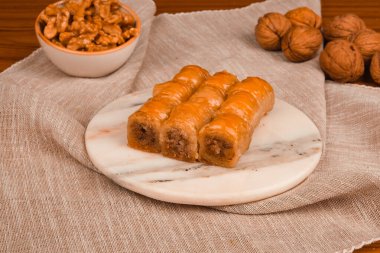 Taze Pişmiş Baklava Parçalarının Yakın Çekimi