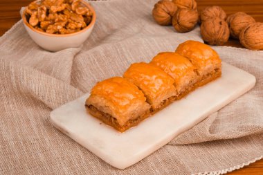 Taze Pişmiş Baklava Parçalarının Yakın Çekimi