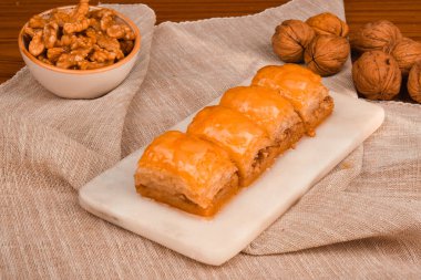 Taze Pişmiş Baklava Parçalarının Yakın Çekimi