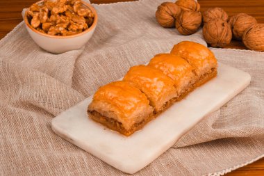 Taze Pişmiş Baklava Parçalarının Yakın Çekimi