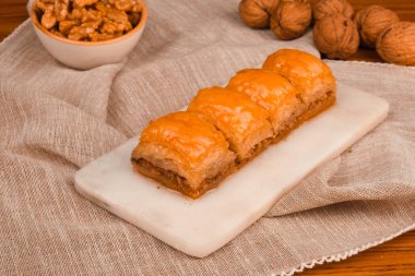 Taze Pişmiş Baklava Parçalarının Yakın Çekimi