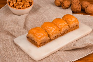 Taze Pişmiş Baklava Parçalarının Yakın Çekimi