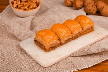 Taze Pişmiş Baklava Parçalarının Yakın Çekimi