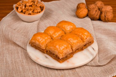 Taze Pişmiş Baklava Parçalarının Yakın Çekimi