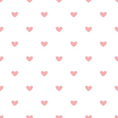 Sevgililer Günü 'nde beyaz arka planda pembe kalpler vardı. Pembe kalpler kumaş izi