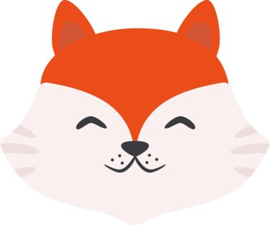 Çizgi film tarzında kızıl tilki başlığının vektör illüstrasyonu