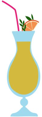 Pina Colada kokteyl vektör çizimi