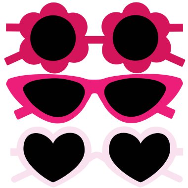 Eski gözlüklerin vektör çizimi. Retro altgözlük kırpma parçası