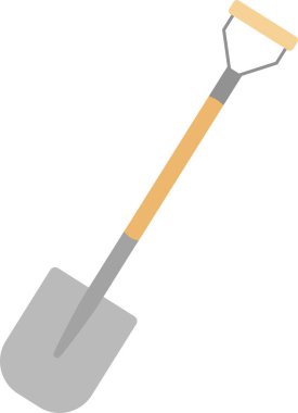 Bahçe küreği beyaz arka planda izole edilmiş. Bahçe küreği şablonu