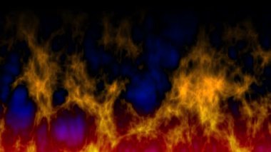 Ateşin titreşimleri Hipnotik Yükseliş ve Kaybolma Alevli Alevler animasyon arka planı