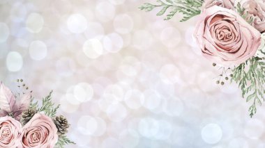 Fişek desenli güzel suluboya pembe güller.