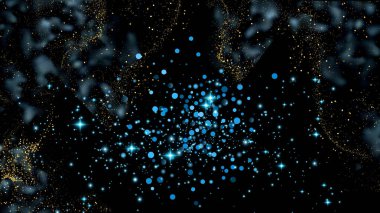 Mavi ve Altın Renkli Masaüstü Arkaplan Tasarımı