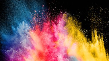 Modern Siyah ve çoklu parlaklık Holi renk arka plan tasarımı