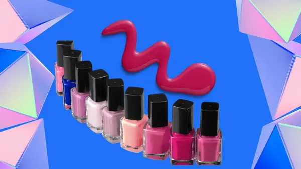 3B Gökkuşağı Çokgen Çerçevesi çok renkli tırnak boyası masaüstü tasarımı