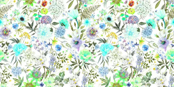 Renkli Resimli Desen Çiçekleri arkaplanı