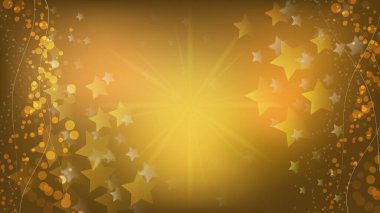 Sihirli altın parıldayan yıldızların arka plan tasarımı