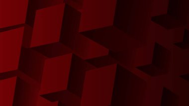 Kırmızı soyut gerçekçi küp arkaplan tasarımı
