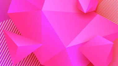 Soyut pembe 3d geometrik arkaplan tasarımı
