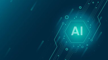 Soyut Ai bulut teknolojisi arka plan tasarımı