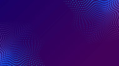 Mor ve mavi soyut yarım ton noktalar dalga arkaplan tasarımı