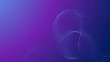 Parlak çizgi sanat dalgaları tasarımlı soyut mavi ve mor gradyan arkaplan