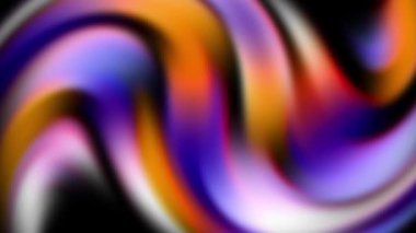 Siyah arkaplan canlandırması üzerine soyut çok renkli dalgalar hareketli arkaplan görüntüsü