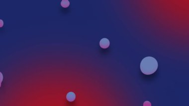 Mavi ve kırmızı animasyon arkaplan videolarında 3d geometrik şekiller
