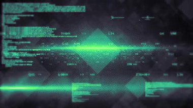 Sayılar ile dijital robotik tarama fütüristik arkaplan canlandırma hareketi grafiği