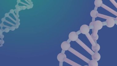 Düz arkaplan bilimsel animasyon video hareketli DNA iplikçikleri