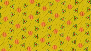 Dalga çizgileri ve geometrik şekilli 2d animasyon motifi hareketli grafik arkaplan tasarımı