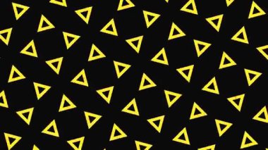 Sarı üçgen şekiller şablon 2d retro stil arkaplan canlandırma video hareketi grafiği