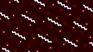 Beyaz ve kırmızı şekiller Kusursuz Memphis desenli arkaplan canlandırma video hareketi grafiği