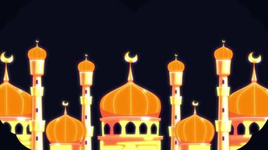 Cami arkaplanı animasyon video hareketli 2d İslami illüstrasyon