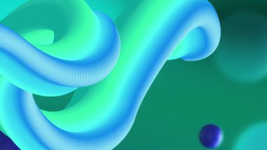 3d soyut mavi ve yeşil karışımlı sıvı dalgası canlandırılmış arkaplan hareketi grafiği