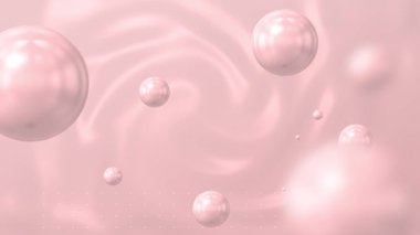 Sıvı dalgalı parlak pembe 3D daireler arka plan hareketli animasyon grafikleri