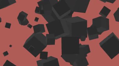 Uzay çizgi romanında siyah kırmızı uçan kutular animasyon arkaplan hareketli video grafiği