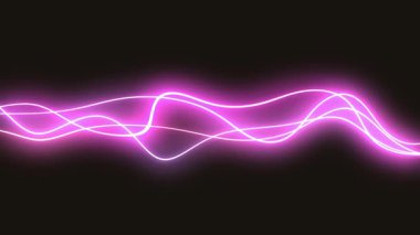 Parlayan pembe neon ışık dalgaları arka plan hareketli video grafiği